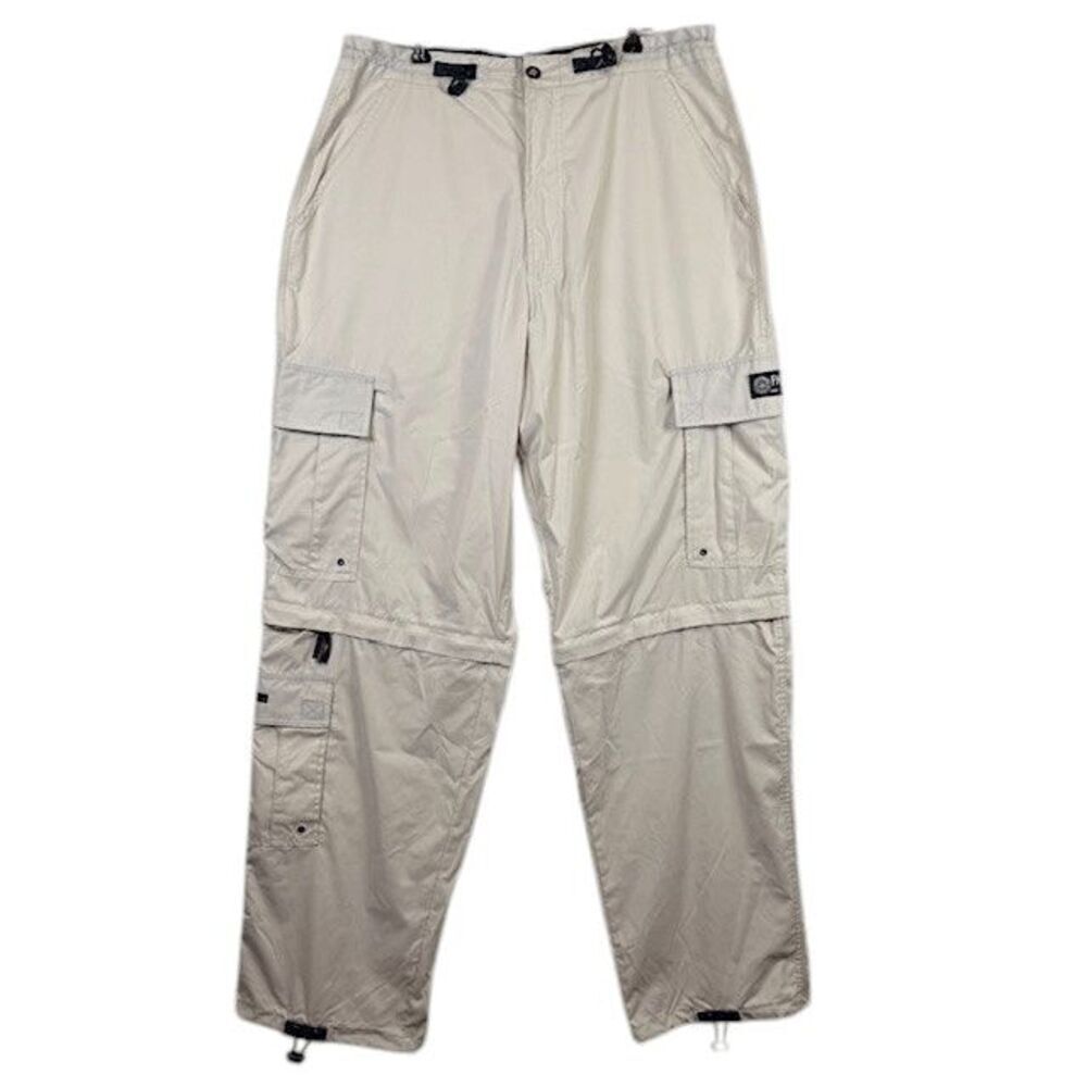 PACO Vintage Y2K Convertible Cargo Pants /‎ Shorts Beige Zip Off Size 36 x 34